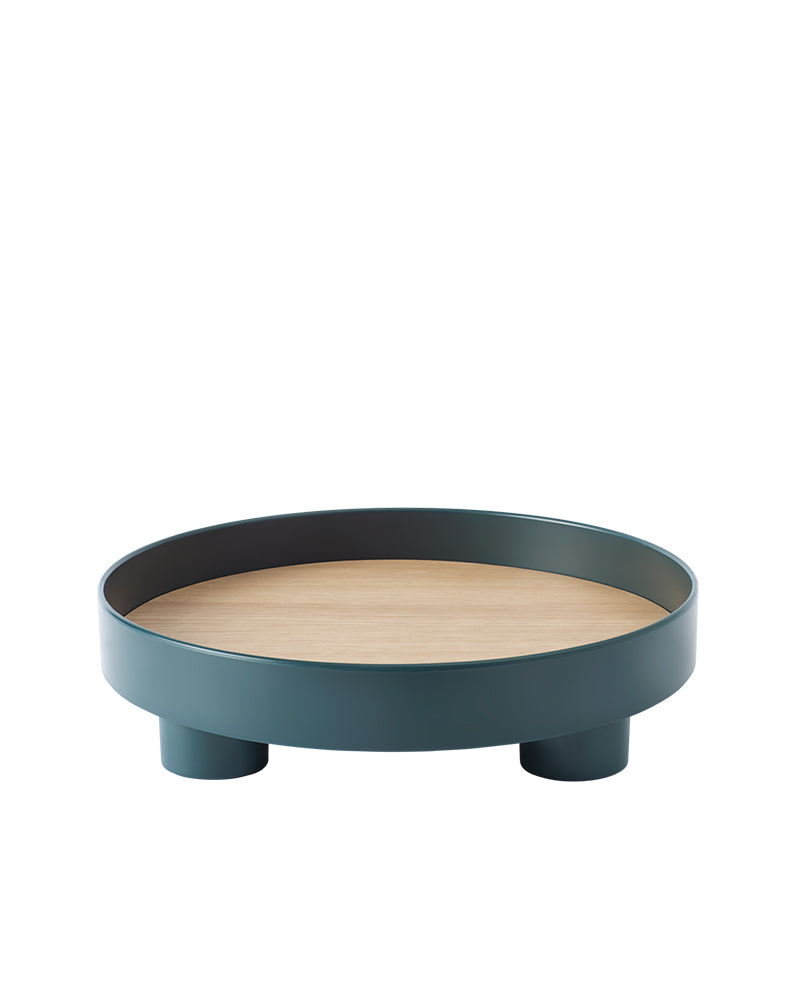 Platform - Green serving tray with oak board